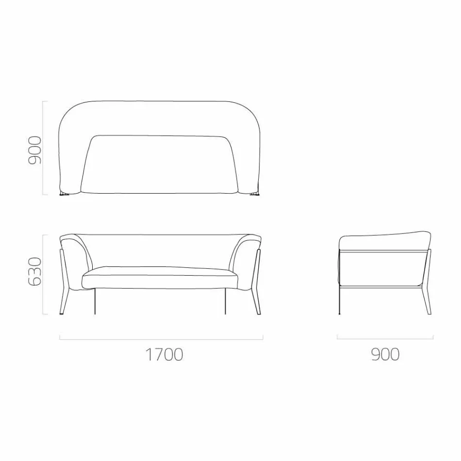 Sofá moderno para design removível externo ou interno feito na Itália - Carmine Viadurini