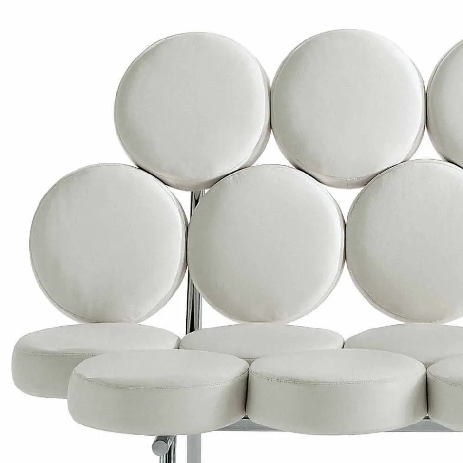 Sofá de couro moderno com estrutura de aço de luxo Made in Italy - Arthur Viadurini