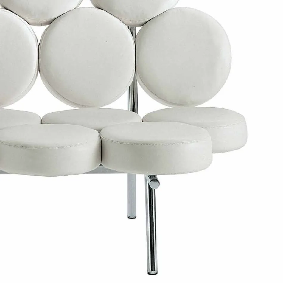 Sofá de couro moderno com estrutura de aço de luxo Made in Italy - Arthur Viadurini