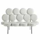 Sofá de couro moderno com estrutura de aço de luxo Made in Italy - Arthur Viadurini