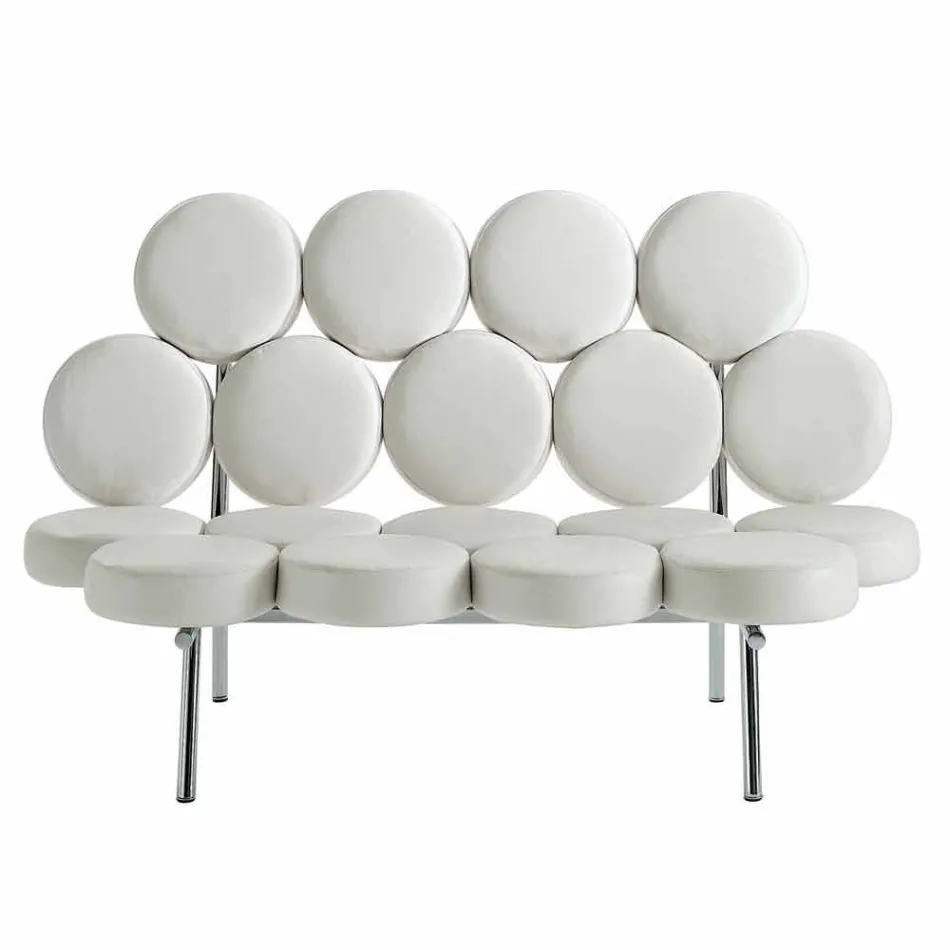 Sofá de couro moderno com estrutura de aço de luxo Made in Italy - Arthur Viadurini