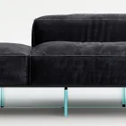 Saphir - Sofá modular moderno com base de vidro, fabricado na Itália. Viadurini