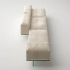 Saphir - Sofá modular moderno com base de vidro, fabricado na Itália. Viadurini