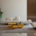 Saphir - Sofá modular moderno com base de vidro, fabricado na Itália. Viadurini