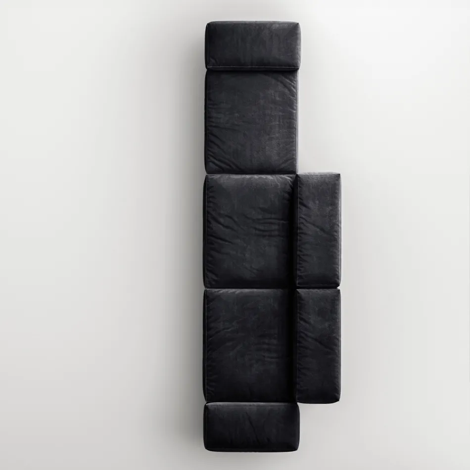 Saphir - Sofá modular moderno com base de vidro, fabricado na Itália. Viadurini