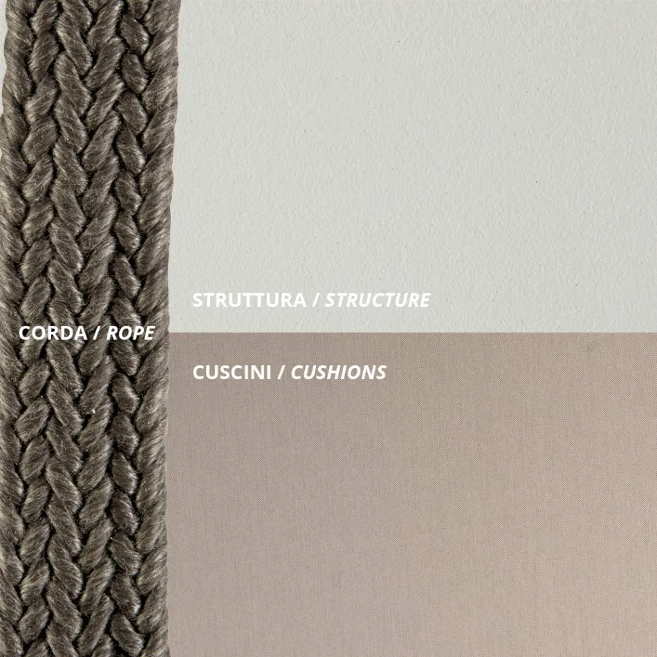 Sofá ao ar livre em aço vários tamanhos e almofadas incluídas Fabricado na Itália - Bronn Viadurini