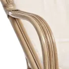 Sofá exterior de 2 lugares para jardim em almofadas de rattan branco - Maurizia Viadurini