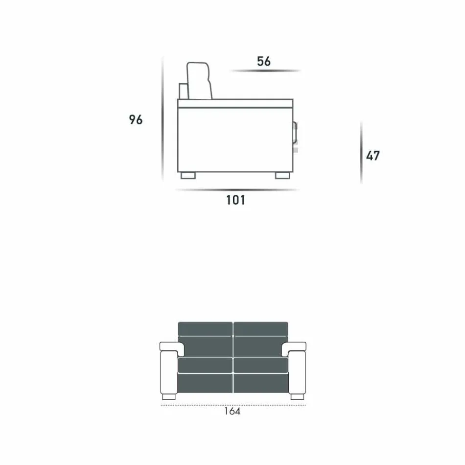 Sofá elétrico relaxante de 2 lugares, 2 assentos elétricos Lilia, feito na Itália Viadurini
