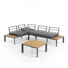 Sofá Conversível em Chaise Longue com Encosto Ajustável e Mesa de Centro - Finir Viadurini