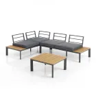 Sofá Conversível em Chaise Longue com Encosto Ajustável e Mesa de Centro - Finir Viadurini