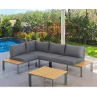 Sofá Conversível em Chaise Longue com Encosto Ajustável e Mesa de Centro - Finir Viadurini