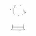 Sofá de três lugares de design moderno em eco-couro / tecido made in Italy Mora Viadurini