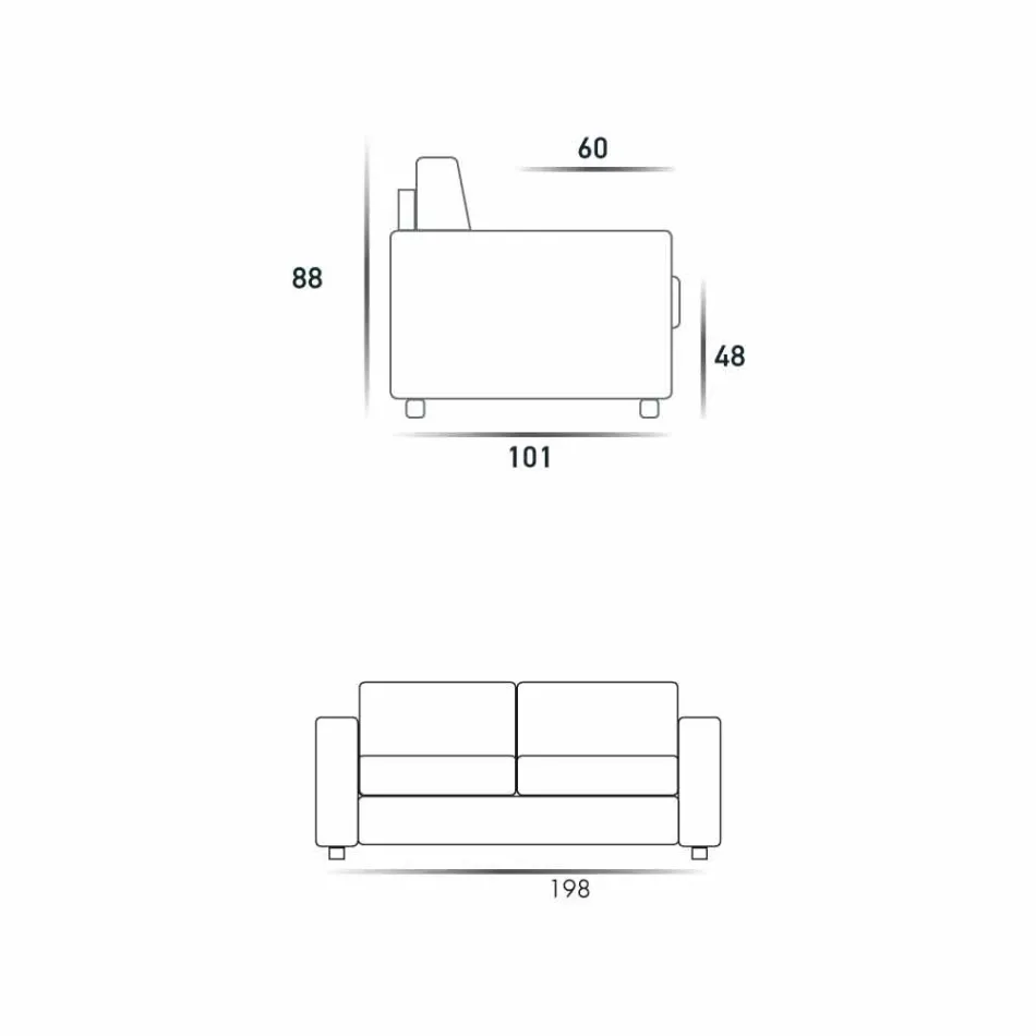 Sofá de três lugares de design moderno em eco-couro / tecido made in Italy Mora Viadurini