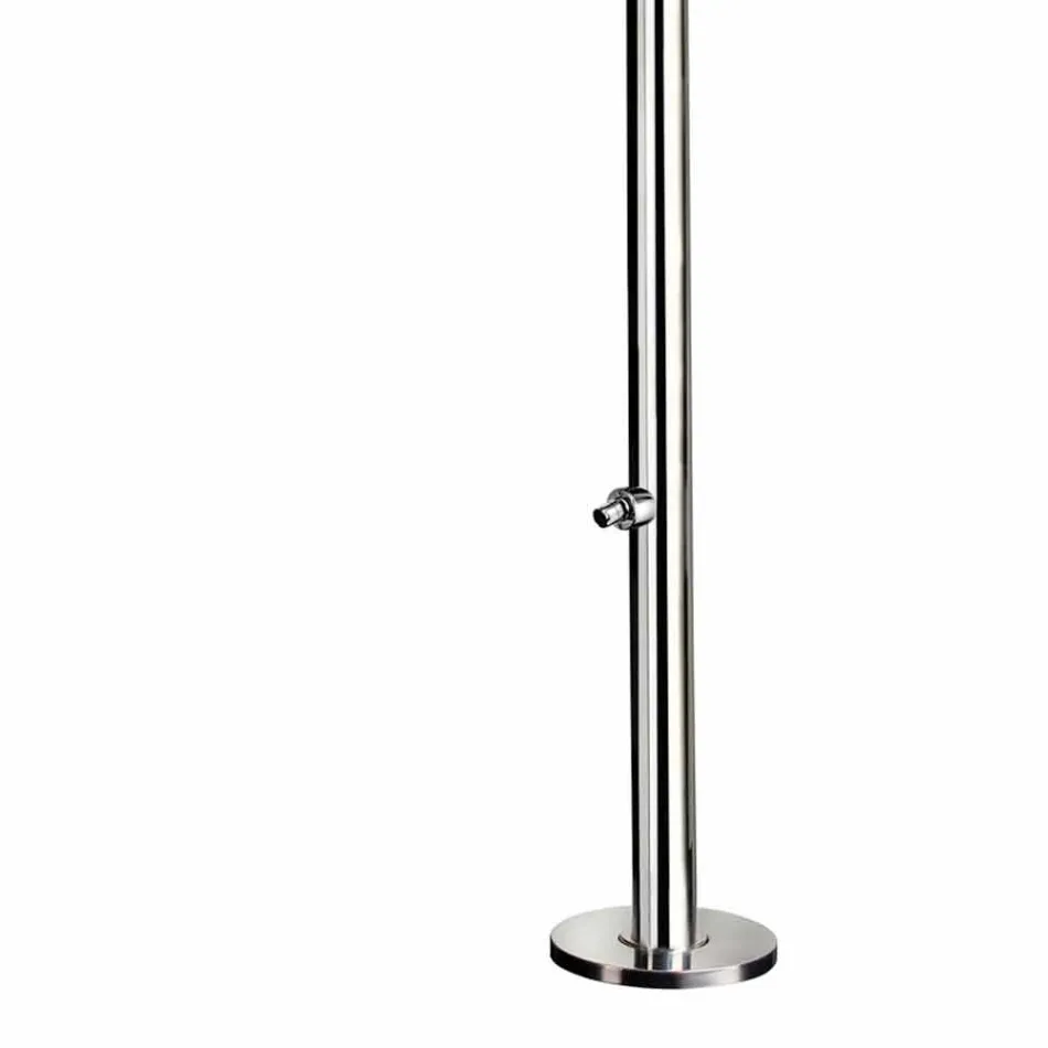 Chuveiro ao ar livre em aço inoxidável cromado com lava-pés Made in Italy - Modeo Viadurini