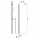 Chuveiro de jardim de aço inoxidável cromado com lava-pés Made in Italy - Marlen Viadurini