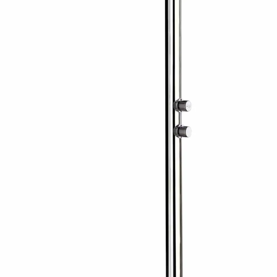 Chuveiro de jardim em aço inoxidável cromado com lava-pés Made in Italy - Modeo Viadurini