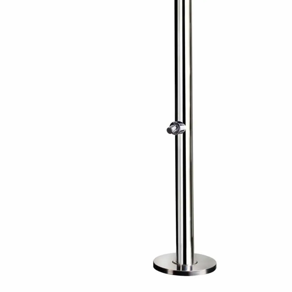 Chuveiro de jardim em aço inoxidável cromado com lava-pés Made in Italy - Modeo Viadurini