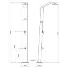 Chuveiro solar de jardim em aço inoxidável pintado de preto fabricado na Itália - Werner Viadurini