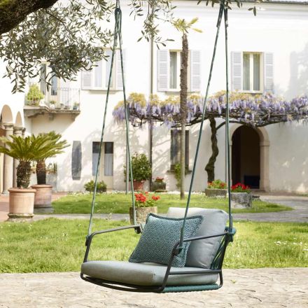 Balanço de jardim com assento e encosto em corda náutica Made in Italy - Lisafilo Viadurini
