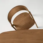 Conjunto de duas cadeiras com acabamento imitando madeira e encosto curvo em duas cores - Vesta Viadurini