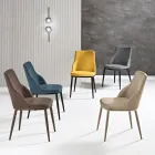 Conjunto de duas cadeiras estofadas com estrutura metálica e design equilibrado - Seda Viadurini