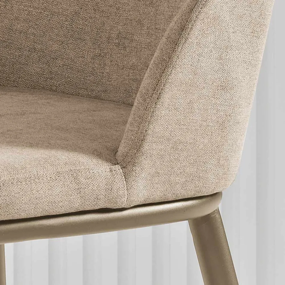 Conjunto de duas cadeiras estofadas com estrutura metálica e design equilibrado - Seda Viadurini