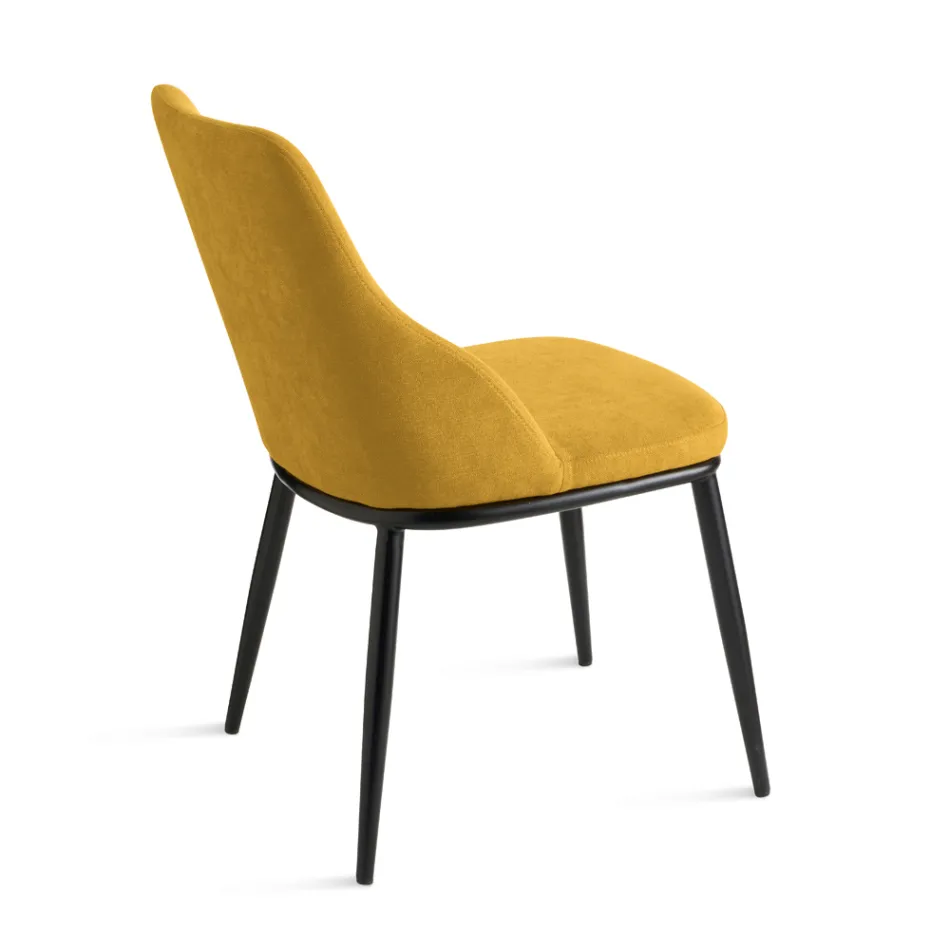 Conjunto de duas cadeiras estofadas com estrutura metálica e design equilibrado - Seda Viadurini
