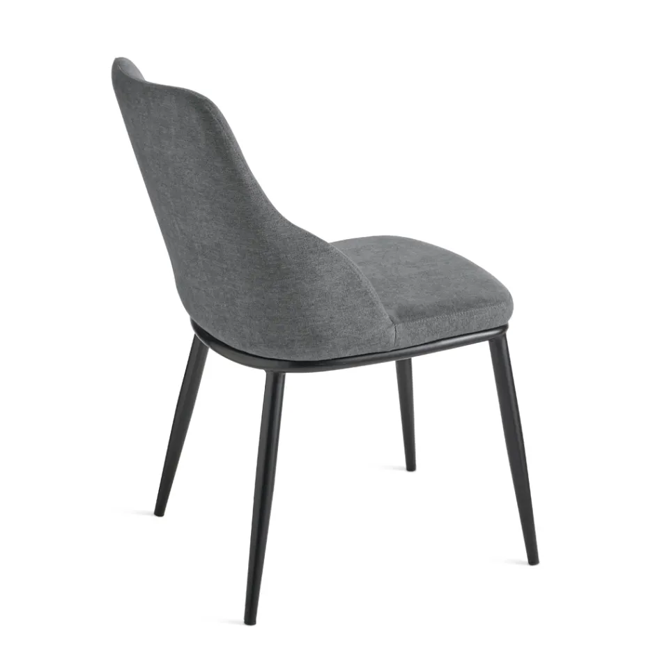 Conjunto de duas cadeiras estofadas com estrutura metálica e design equilibrado - Seda Viadurini