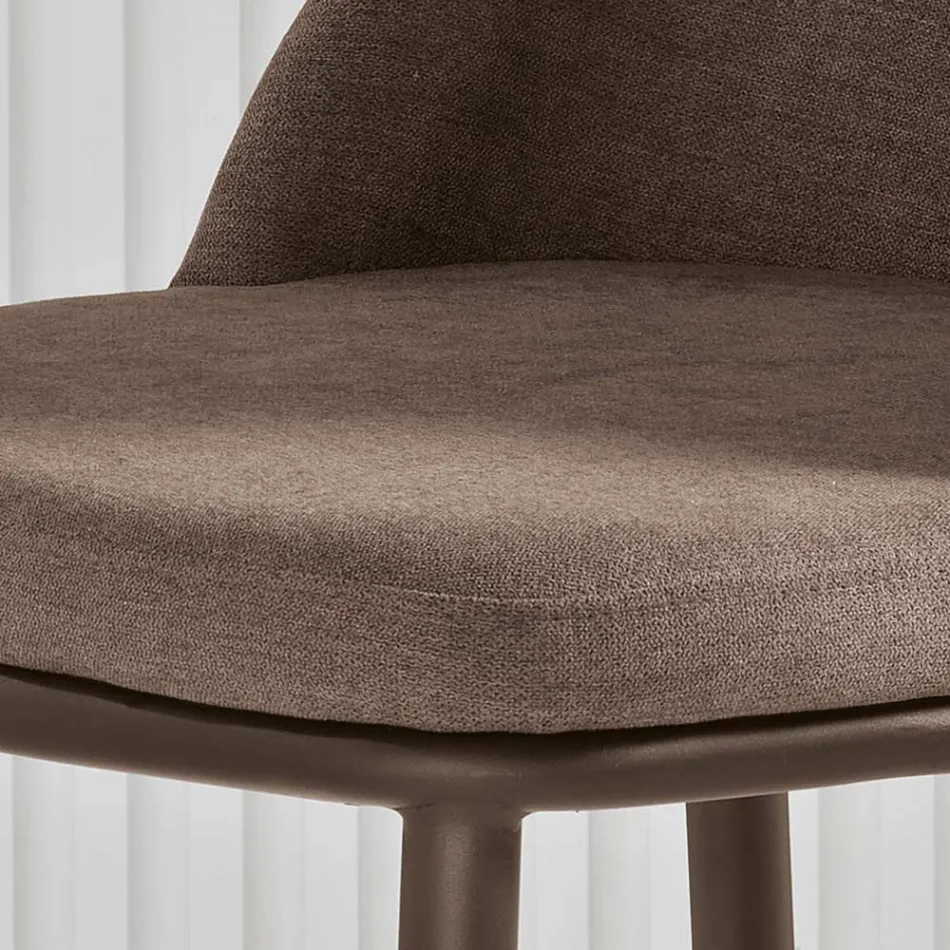 Conjunto de duas cadeiras estofadas com estrutura metálica e design equilibrado - Seda Viadurini