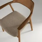 Conjunto de duas cadeiras de madeira de faia com assento estofado em tecido bicolor - Dorian Viadurini