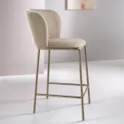 Dois bancos estofados em tecido com estrutura de metal pintado - Miraggio Viadurini