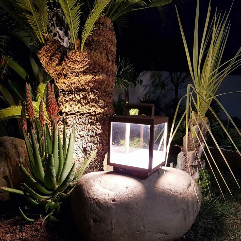 Refletor Led Decorativo Exterior em Alumínio Branco ou Corten - Bettina Viadurini