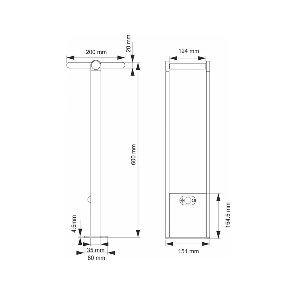 Refletor Led Solar para Exterior em Alumínio Branco ou Preto Mate - Agorio Viadurini