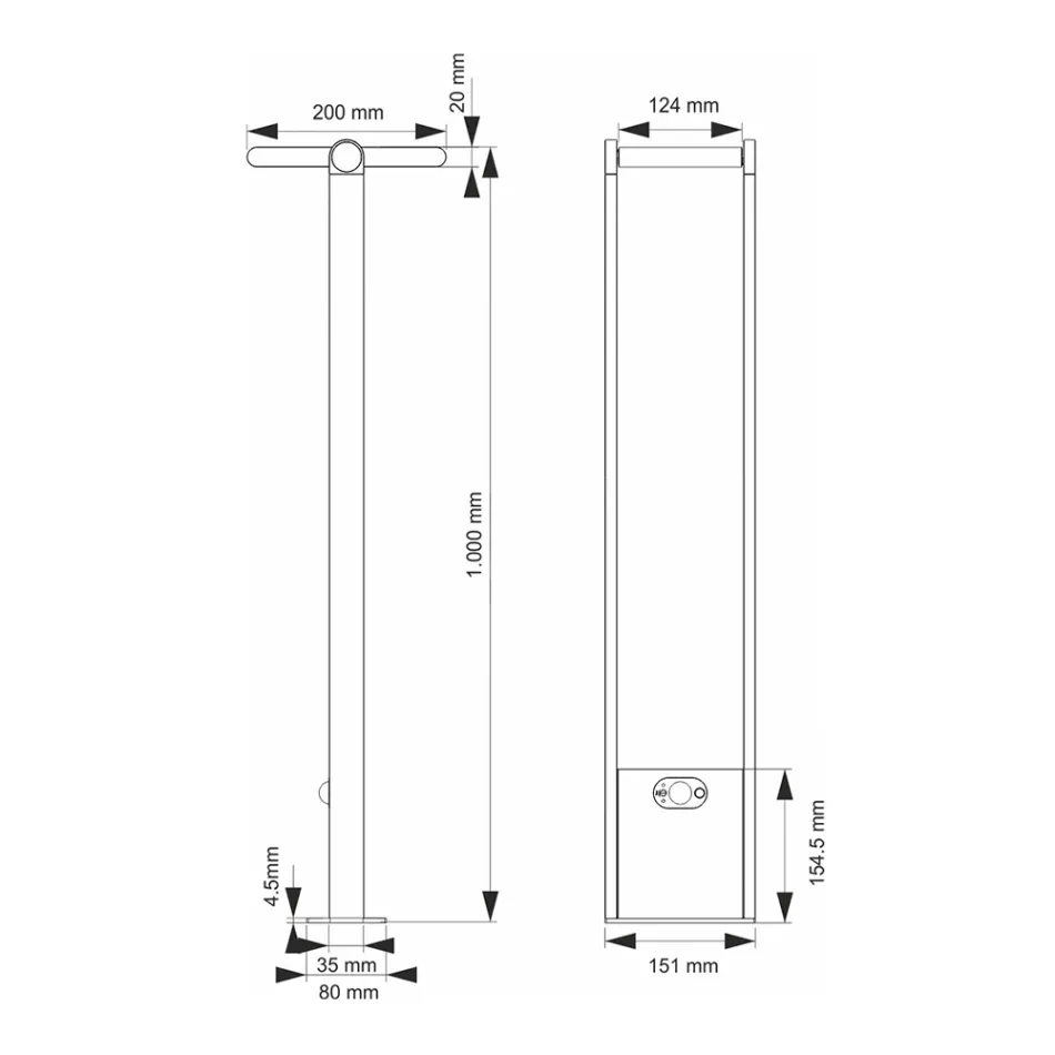 Refletor Led Solar para Exterior em Alumínio Branco ou Preto Mate - Agorio Viadurini