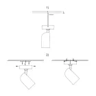 Plafon ajustável de teto em alumínio branco, 4 peças - Lazzaro Viadurini