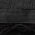 Capa de almofada quadrada em linho preto pesado e rendas Made in Italy - Matero Viadurini