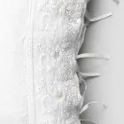 Fronha de linho com renda branca para cama de design luxuoso fabricada na Itália - Kiss Viadurini