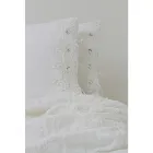 Fronha de linho com renda branca para cama de design luxuoso fabricada na Itália - Kiss Viadurini