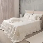 Fronha Retangular com Renda Elegante em Linho Branco para Cama - Gioiano Viadurini