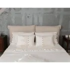 Fronha Retangular com Renda Elegante em Linho Branco para Cama - Gioiano Viadurini