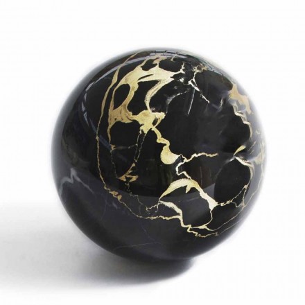 Peso de papel de esfera em mármore preto polido Portoro Design moderno 2 tamanhos - esfera Viadurini