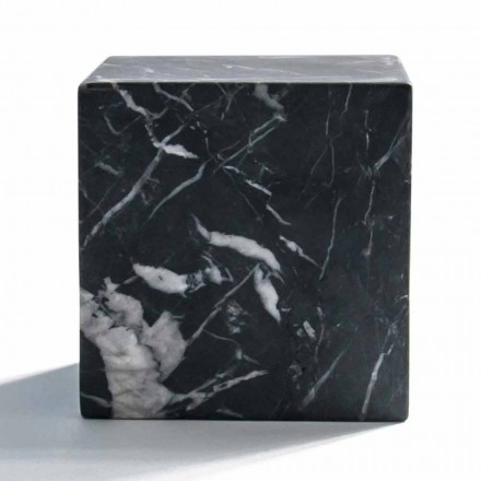 Peso de papel de cubo moderno em mármore Marquinia preto acetinado fabricado na Itália - Qubino Viadurini