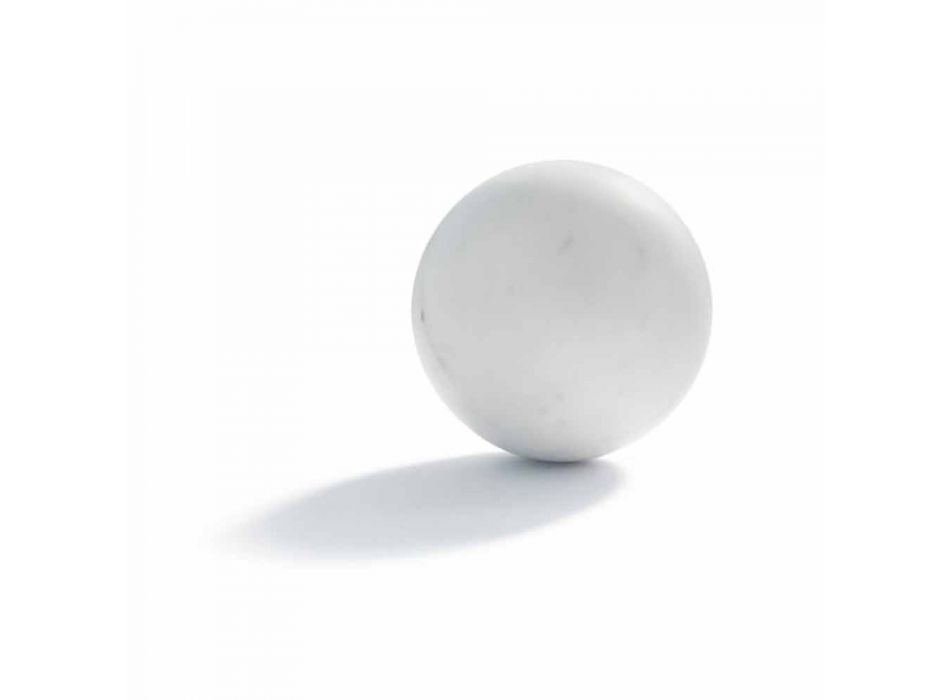 Peso de papel esfera moderno em mármore branco acetinado italiano, 2 peças - esfera Viadurini