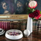 Peso de papel esfera moderno em mármore branco acetinado italiano, 2 peças - esfera Viadurini