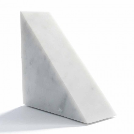 Suporte para livros moderno em mármore de Carrara branco fabricado na Itália - Tria Viadurini