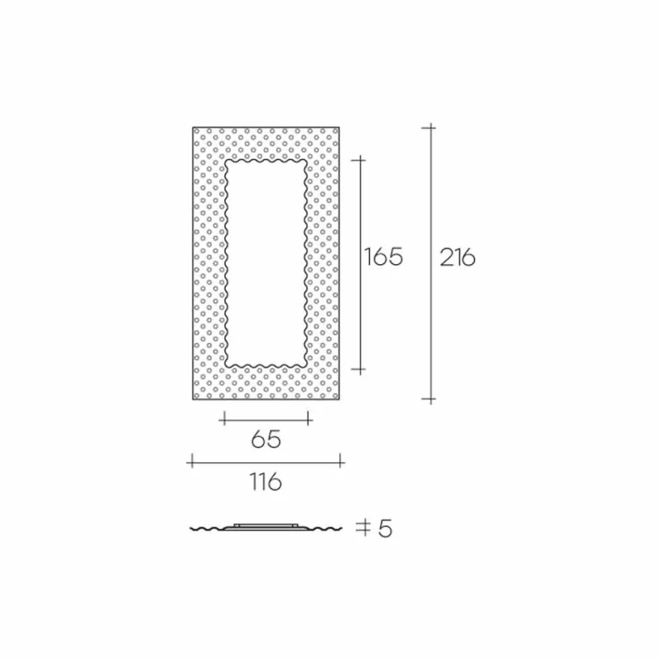 Fiam Italia Pop espelho moderno de parede / piso 216x116cm feito na Itália Viadurini