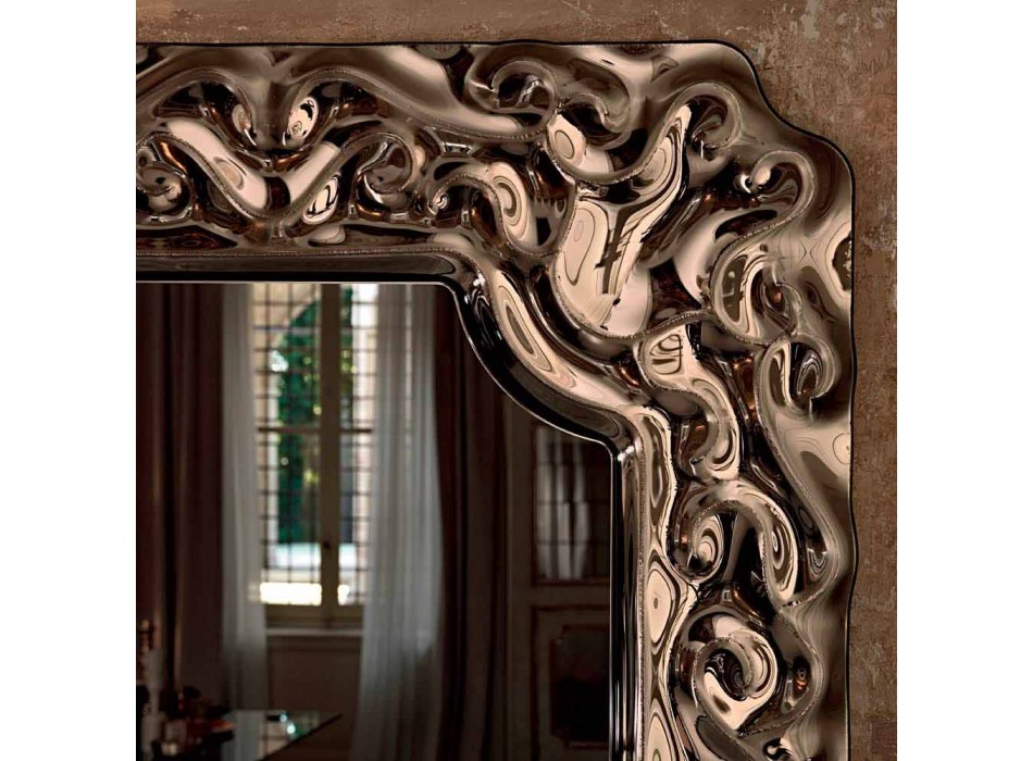 Espelho de parede com design novo barroco Fiam Veblèn feito na Itália Viadurini
