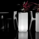 Vaso de coluna em polietileno com iluminação bicolor, fabricado na Itália - Barbia Viadurini