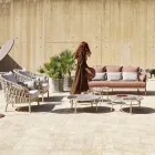 Floreira com estrutura de alumínio e trama bege - Emma by Varaschin Viadurini