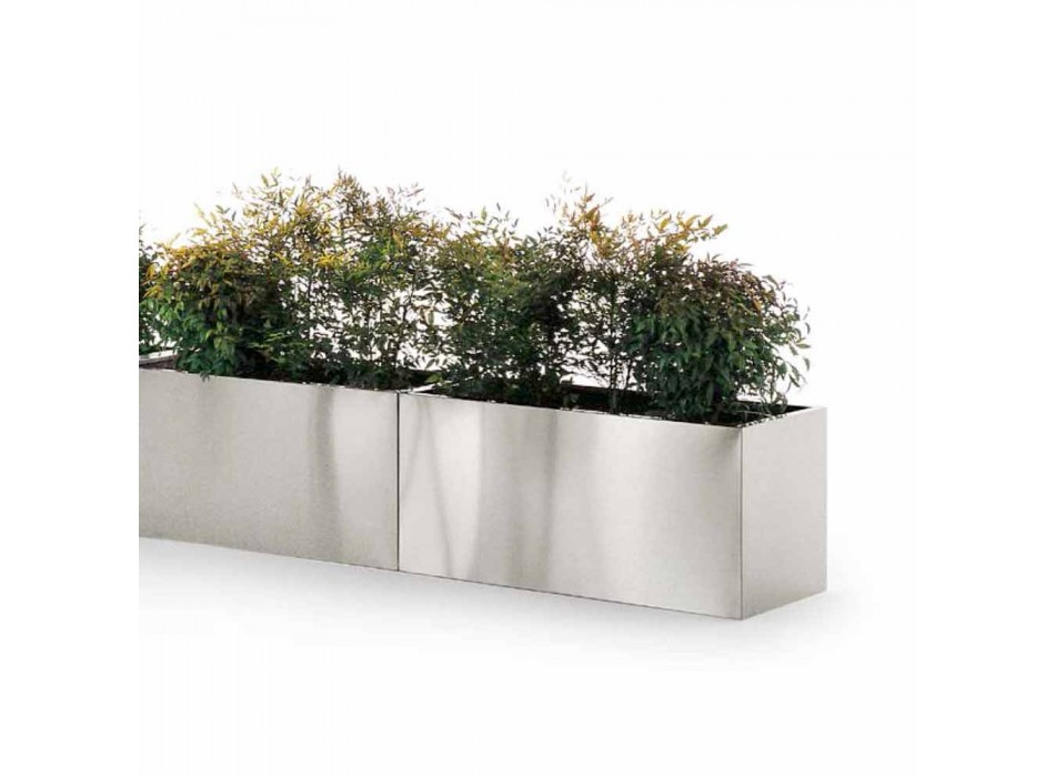 Plantador de jardim de design redondo / retangular em aço feito na Itália - Philly Viadurini